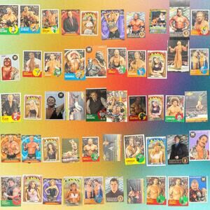 Massive WWE Trading Card Collection - 50 Vintage & Modern Superstar Cards